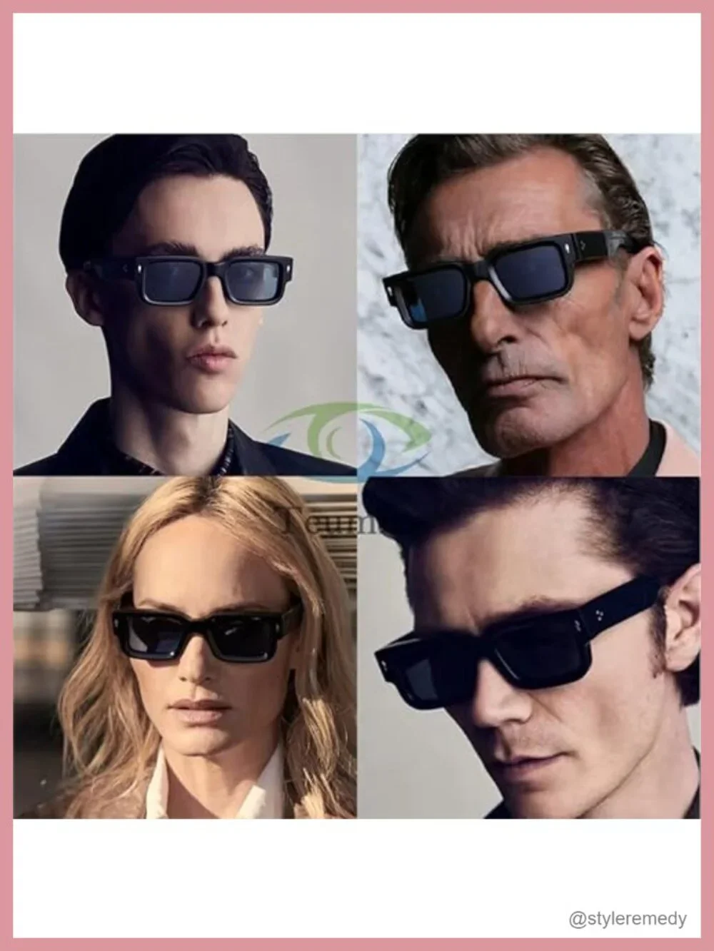 Chunky Square Thick Frame Sunglasses UV400 Protection Unisex Retro Rectangle